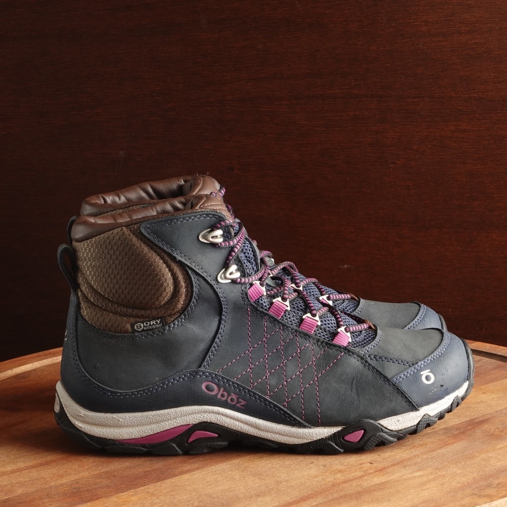 Oboz Hiking Boots Womens SZ 8.5 W Blue Sapphire Mid Waterproof Leather Gorpcore